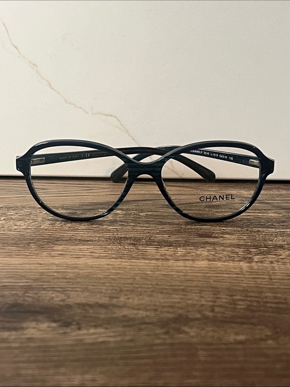 Authentic CHANEL Blue Glasses 3316 c.1515